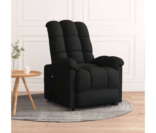 Sillón reclinable eléctrico de tela negro