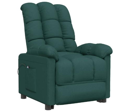 Sillón reclinable eléctrico tela verde oscuro