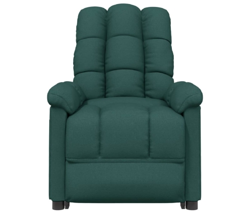 Sillón reclinable eléctrico tela verde oscuro