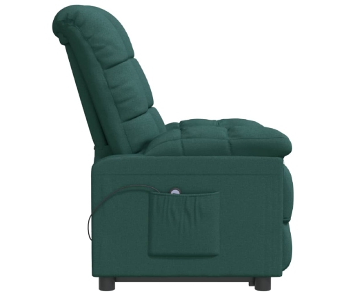 Sillón reclinable eléctrico tela verde oscuro