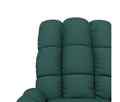 Sillón reclinable eléctrico tela verde oscuro