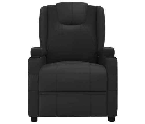 Sillón reclinable eléctrico de cuero sintético negro