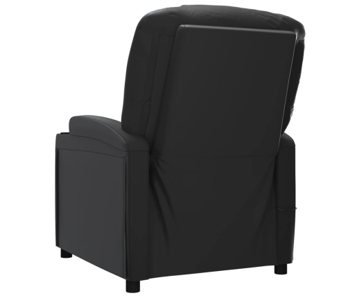 Sillón reclinable eléctrico de cuero sintético negro