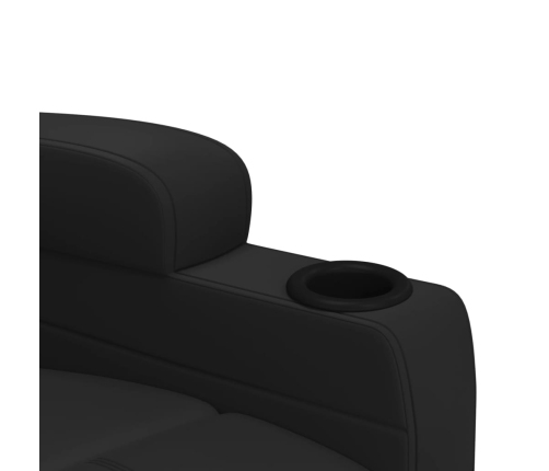 Sillón reclinable eléctrico de cuero sintético negro