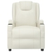 Sillón reclinable eléctrico de cuero sintético blanco crema