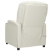 Sillón reclinable eléctrico de cuero sintético blanco crema