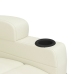 Sillón reclinable eléctrico de cuero sintético blanco crema