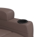 Sillón reclinable eléctrico de cuero sintético marrón