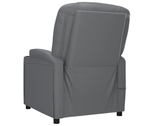 Sillón reclinable eléctrico cuero sintético gris antracita