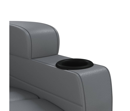 Sillón reclinable eléctrico cuero sintético gris antracita