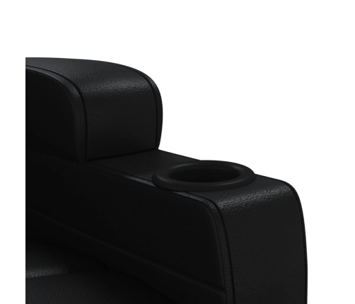 Sillón de masaje eléctrico cuero sintético negro