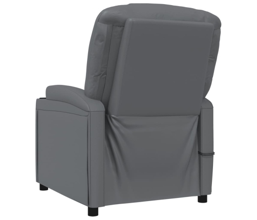 Sillón de masaje de cuero sintético gris antracita