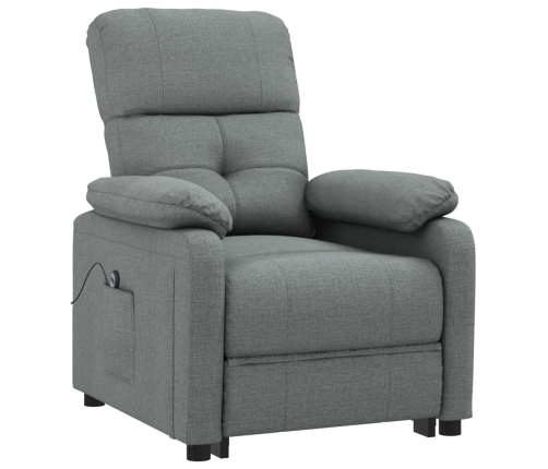 Sillón reclinable eléctrico de tela gris oscuro