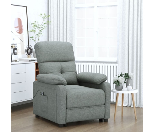 Sillón reclinable eléctrico de tela gris oscuro