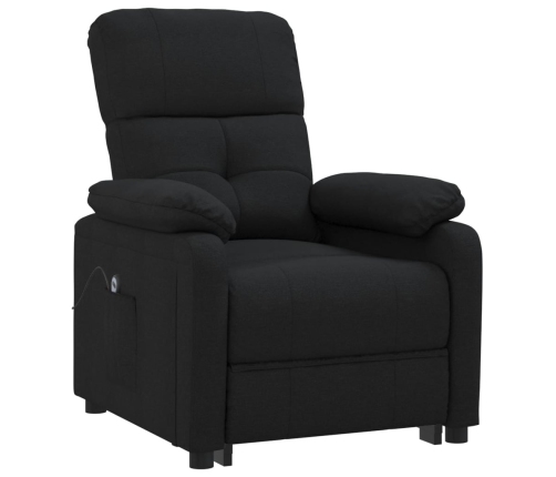 Sillón reclinable eléctrico de tela negro