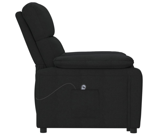 Sillón reclinable eléctrico de tela negro