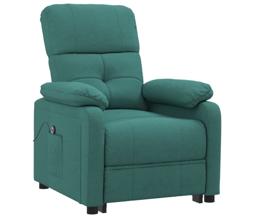 Sillón reclinable eléctrico tela verde oscuro