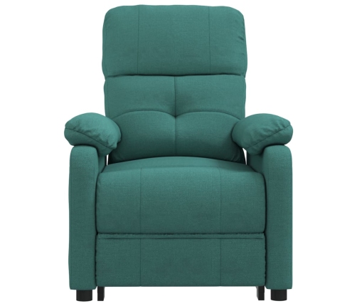 Sillón reclinable eléctrico tela verde oscuro