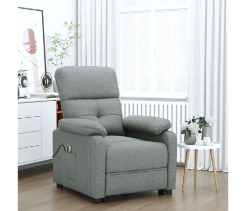 Sillón de masaje eléctrico tela gris oscuro