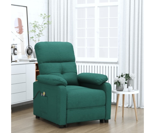 Sillón de masaje eléctrico tela verde oscuro