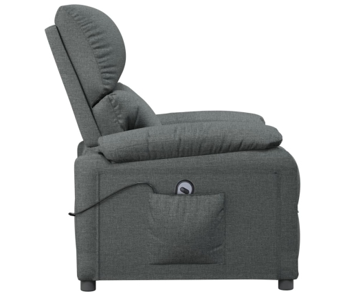 Sillón reclinable eléctrico de tela gris oscuro