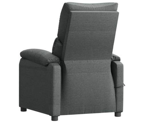 Sillón reclinable eléctrico de tela gris oscuro