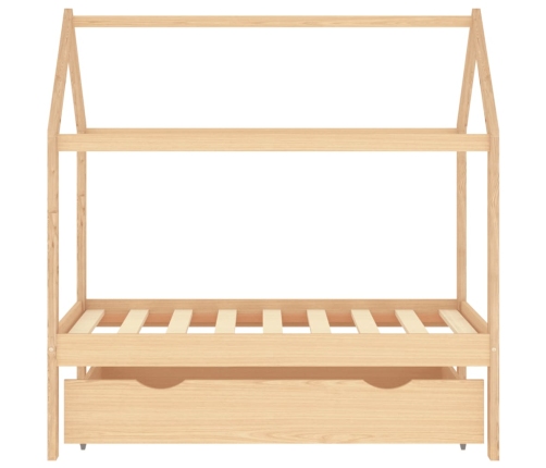 Estructura de cama infantil con cajón madera de pino 70x140 cm