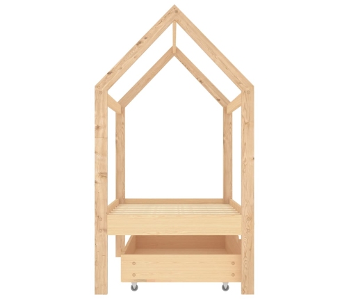 Estructura de cama infantil con cajón madera de pino 70x140 cm