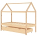 Estructura cama infantil con cajón madera pino maciza 80x160 cm