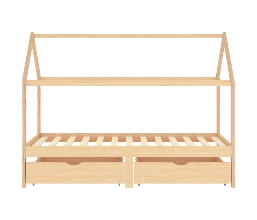 Estructura de cama infantil con cajones madera de pino 90x200cm