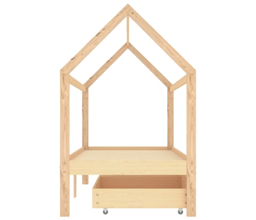 Estructura de cama infantil con cajones madera de pino 90x200cm