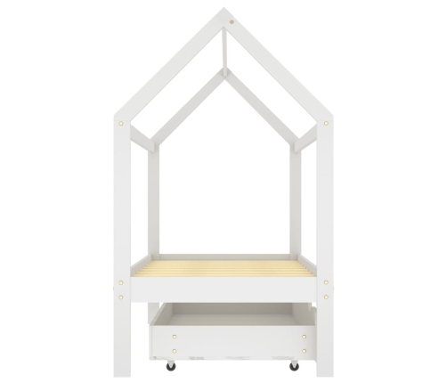 Estructura cama niños con cajón madera pino blanco 80x160 cm