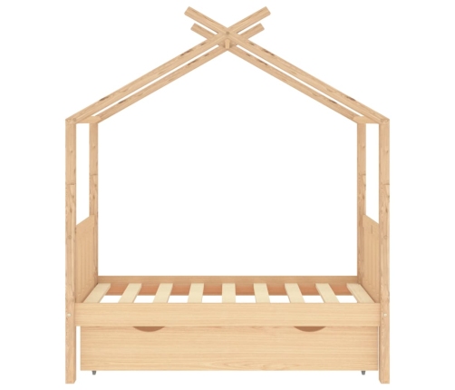 Estructura de cama infantil con cajón madera de pino 70x140 cm