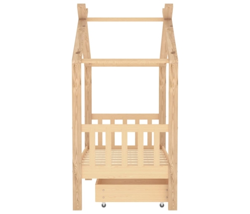 Estructura de cama infantil con cajón madera de pino 70x140 cm