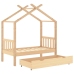 Estructura de cama infantil con cajón madera de pino 70x140 cm