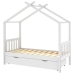 Estructura cama niños con cajón madera pino blanco 80x160 cm