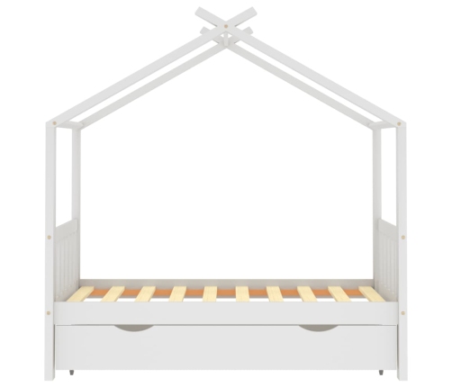 Estructura cama niños con cajón madera pino blanco 80x160 cm