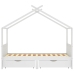 Estructura cama niños y cajones madera maciza blanca 90x200 cm