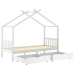 Estructura cama niños y cajones madera maciza blanca 90x200 cm