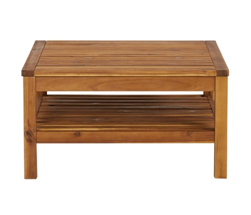 Mesa de centro de madera maciza de acacia 65x65x35 cm