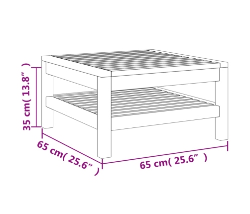 Mesa de centro de madera maciza de acacia 65x65x35 cm