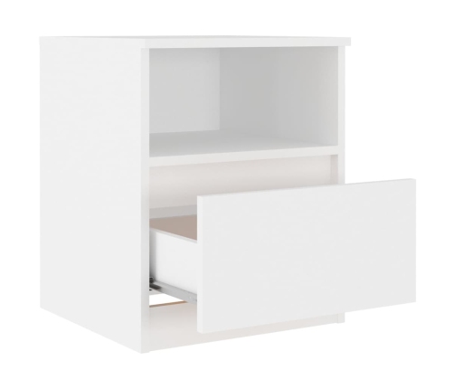 vidaXL Mesita de noche blanco madera contrachapada 40x40x50 cm