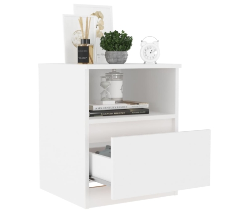 vidaXL Mesita de noche blanco madera contrachapada 40x40x50 cm