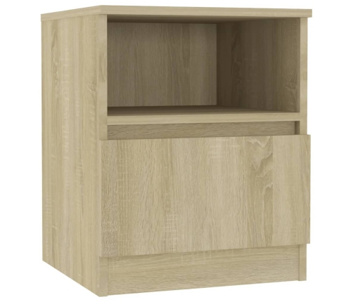 vidaXL Mesita de noche madera contrachapada roble Sonoma 40x40x50 cm