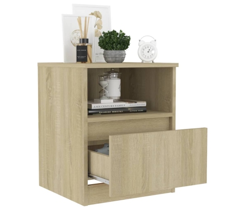 vidaXL Mesita de noche madera contrachapada roble Sonoma 40x40x50 cm