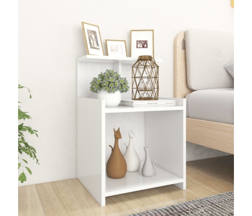 vidaXL Mesita de noche madera contrachapada blanco 40x35x60 cm