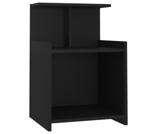 vidaXL Mesita de noche madera contrachapada negro 40x35x60 cm