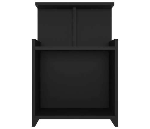 vidaXL Mesita de noche madera contrachapada negro 40x35x60 cm