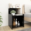 vidaXL Mesita de noche madera contrachapada negro 40x35x60 cm