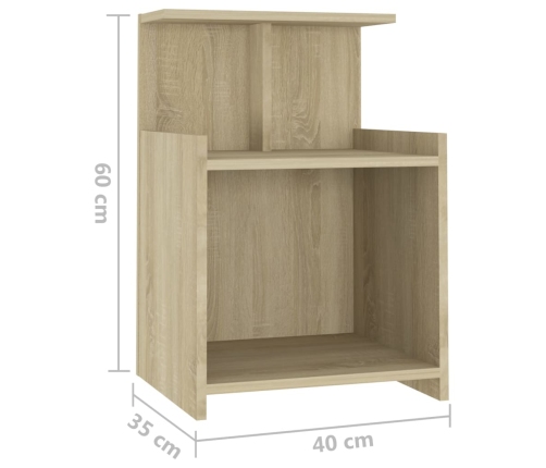 vidaXL Mesita de noche madera contrachapada roble Sonoma 40x35x60 cm